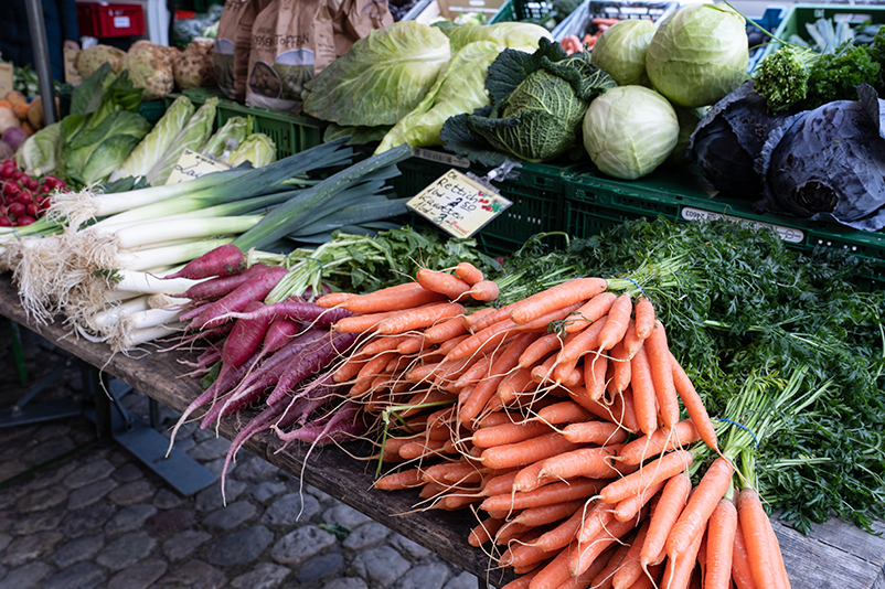 Münstermarkt: Gemüsestand - Copyright: FWTM-Joos